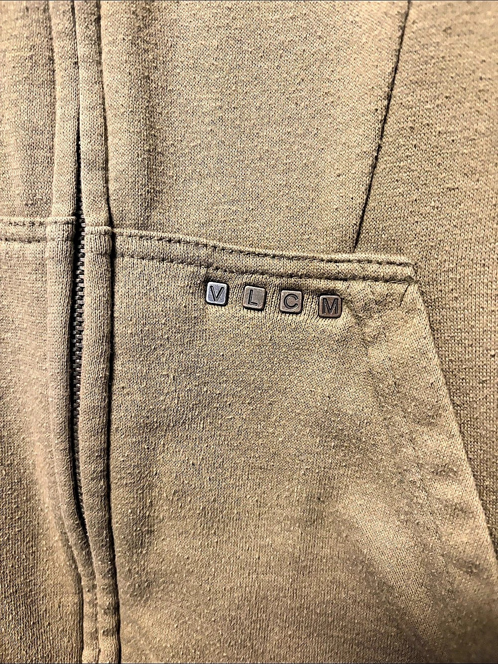 Volcom Brown Zip Hoodie Size Medium - Picture 3 of 4